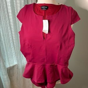Bebe NWT peplum berry ponte top large